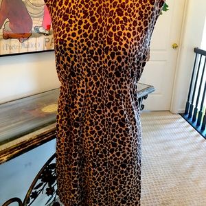 Velvet cashmere/silk leopard dress